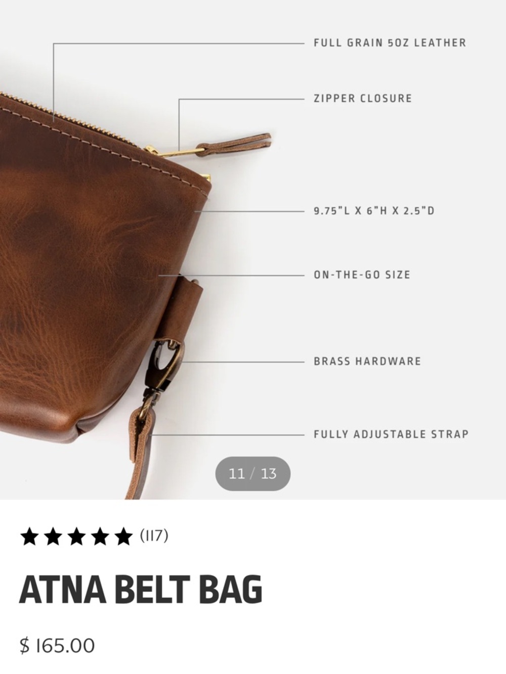 Range Leather Atna belt bag - Picture 3 of 4